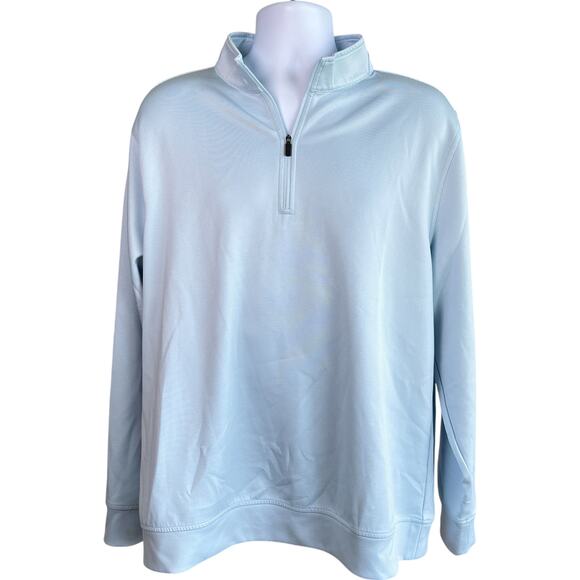 Hickey Freeman Other - Hickey Freeman Men's Performance Quarter Zip Pullover Blue White Stripe Size XL